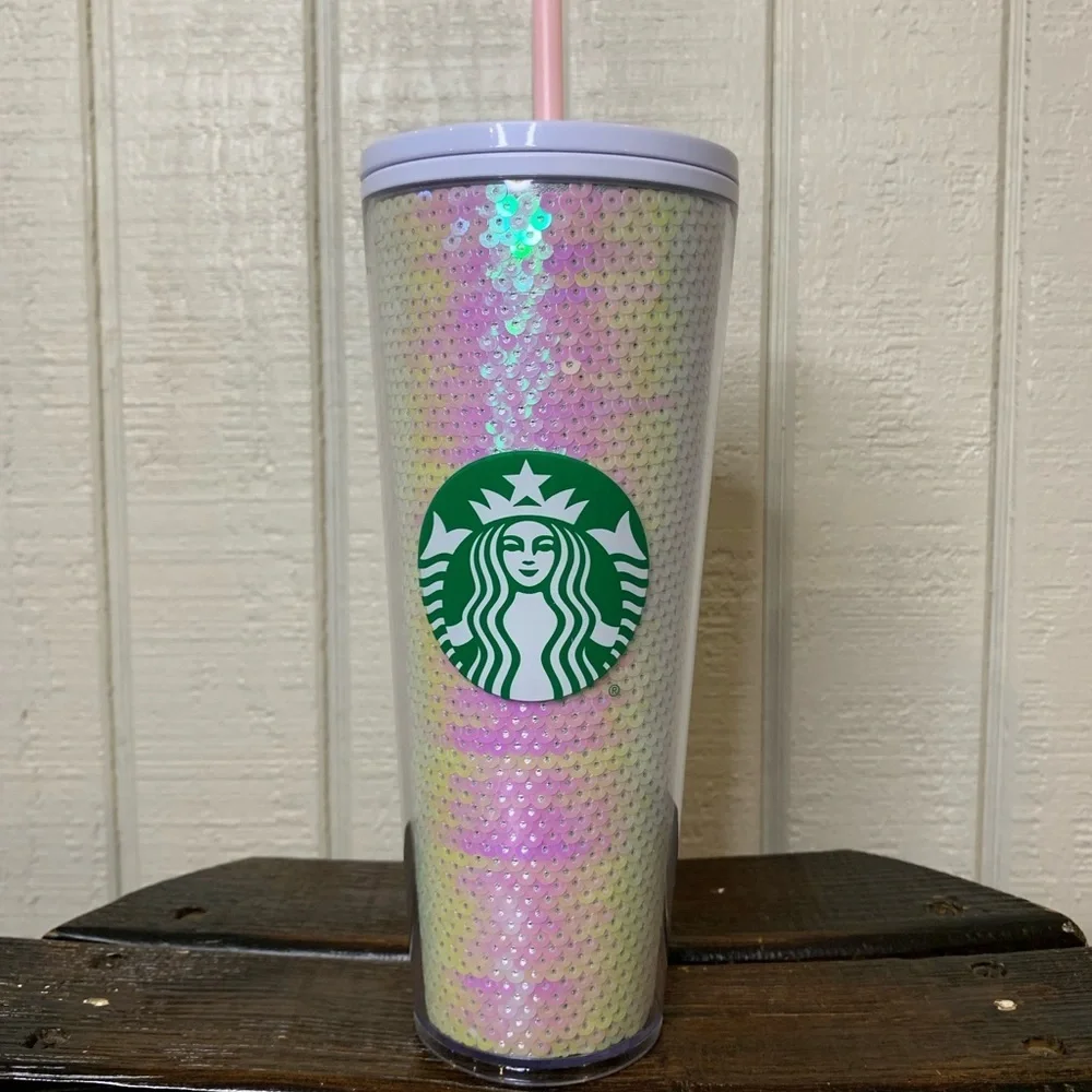 Starbucks iridescent sequin cold cup. Venti. NWT.